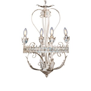 Vintage Metal Chandelier with distressed Finish, 6 Lights, Elegant Home Decor Lighting - 1 of 4