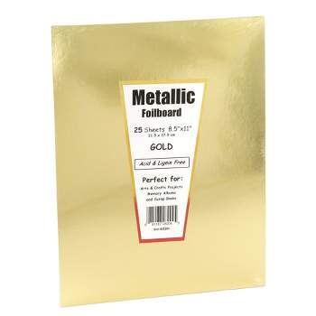 Hygloss Metallic Foilboard, 8-1/2 x 11 Inches, Gold, 25 Sheets