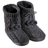 Collections Etc Cable Knit Slippers with Pom Poms, Comfortable Booties for Women - 2 of 3