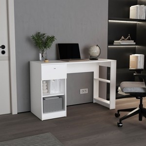 NicBex Home Office Desk 47.3" W Modern Writing Desk with 2 Open Storage Shelves, Drawer and Wooden Frame for Office, Study, Living Room - 1 of 4