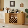 Lyngins Sideboard Buffet Cabinets with Wine Rack,Glassware Holder,Adjustable Shelves,Wavy Coffee Bar Cabinets,Credenzas for Kitchen,Entryway - 2 of 4