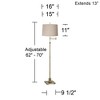 360 Lighting Swing Arm Floor Lamp 70" Tall Antique Brass Natural Linen Fabric Drum Shade for Living Room Reading Bedroom Office - 4 of 4