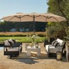 JIONJOY 15FT Double-Sided Patio Umbrella with Base - Crank, 12 Ribs, for Garden/Deck/Beach - 2 of 4