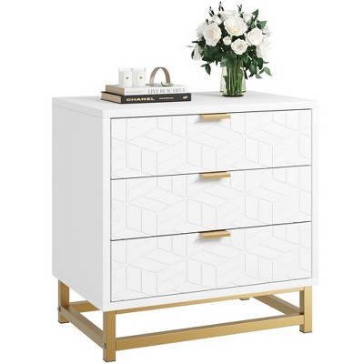 3 Drawer Dresser, Large Dresser for Bedroom, Wood Dresser with 3 Large Drawers