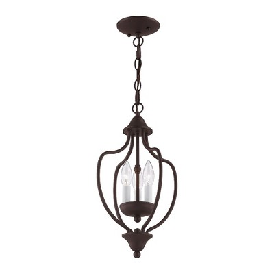 Bronze 3-Light Mini Chandelier with Candelabra Base