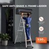 VEVOR Telescoping Ladder A Frame, 20.5 FT Compact Aluminum Extension Ladder,Multi-Function Portable Collapsible RV Ladder, Telescopic Ladder, Silver - 3 of 4