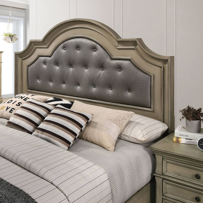 Queen Kritan Padded Headboard Panel Bed Antique Warm Gray - HOMES: Inside + Out, 3 of 6