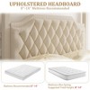 Upholstered Canopy Bed Frame Full Size with headboard, Button Tufted, Nailhead Trim Design - 4 of 4