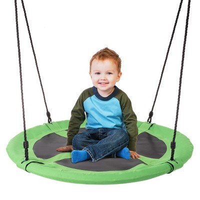 Toy Time Kids' Saucer Swing Set with Adjustable Rope - 40"-Green/Black