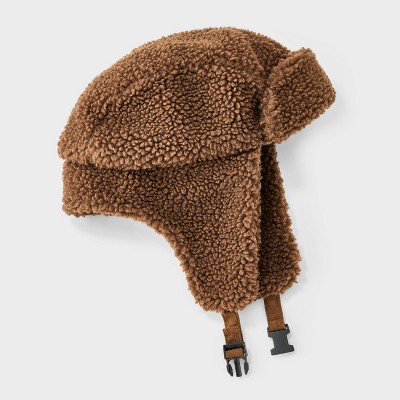 Men's Polyester All Over Faux Shearling Trapper Hat - Goodfellow & Co™ Brown