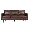 Mid-Century Modern Accent 3-Seater Sofa, Living Room Sofa With Wooden Legs, Comfy Upholstered Couch - 4 of 4