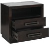 Vynxaria Modern 1pc Bedroom Nightstand - Charcoal Finish, 2 Drawers,Ash Veneer Bed-Side Table - 2 of 4