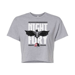 Women's - How to Train Your Dragon - Night Fury Flight Cropped Graphic T-Shirt - 1 of 4