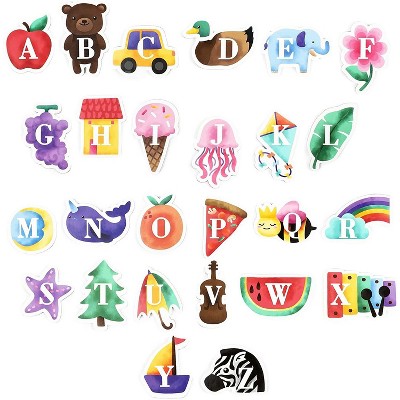 Bright Creations 52-Pack Uppercase and Lowercase Alphabet Letters Magnets for Kids (Assorted Designs, 2 Sizes)