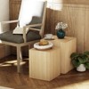 JIONJOY Natural Wood Tree Stump Side Tables with Tree Ring Design , Rustic Nightstands or Coffee Table Pair, Set of 2 - 2 of 4