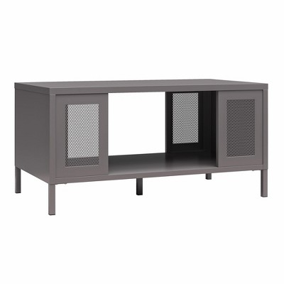 RealRooms Shadwick Metal Coffee Table with Perforated Metal Mesh Accents