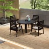 LeisureMod Chelsea 5-Piece Patio Dining Set, 48" Round Aluminum Dining Table and 4 Dining Armchair - 2 of 4