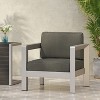 Christopher Knight Home Aviara Outdoor Aluminum 3 Piece Chat Set with C Shaped Side Table - 2 of 4