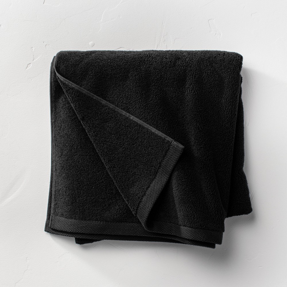Photos - Towel Organic Bath Sheet Black - Casaluna™