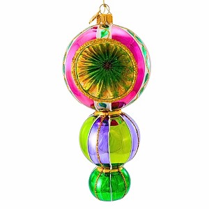 Huras Family 7.75 In Windsor Frost Green Elegance Merry & Bright Triple Ball Drop Tree Ornaments - 1 of 4