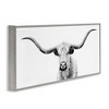 Stupell Industries Modern Longhorn Cattle Gazing Framed Giclee Art, Gray, 30" x 13" - 2 of 4