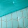 PAGED Twin/Twin XL Comforter Set 4 Piece Metallic Printed Bedding Sets, Bed in a Bag with 1 Quil, 1 Shams and 2 Decorative Pillows for Bedroom - 3 of 4
