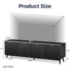 FONTOI TV Stand, TV Table with Wavy Stripe Design, Entertainment Center with Golden Handles, TV Stands for Living Room, Black, 59.1*13.8*17.7 - 2 of 4