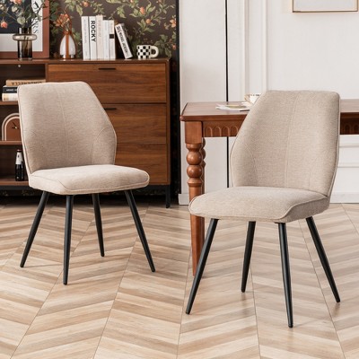 YOUNIKE Fabric Dining Chairs Set of 2 Mid Century Modern Upholstery Kitchen & Dining Room Chairs Armless Chair for Dining Table 20.08"Wx25.2"D