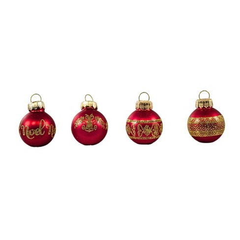 Craftoutlet.Com 1.25 In Red Noel Ornament Set Gold Filigree Tree Ornament Sets - image 1 of 3