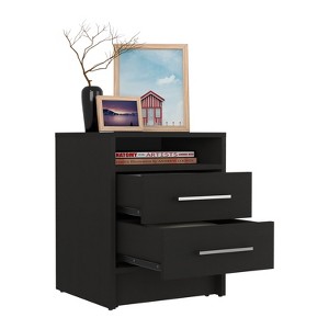 Gulches 24" Two-Drawer Nightstand with Open Shelf, Modern Bedside Table for Bedroom Living Room Office, Scratch-Resistant Surface - 1 of 4