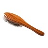 Bass Pet Brushes The Hybrid Groomer Shine & Condition, Patented & Award Winning, Natural Bristle + Alloy Pin Bamboo Handle Large Oval Dark Bamboo - 4 of 4