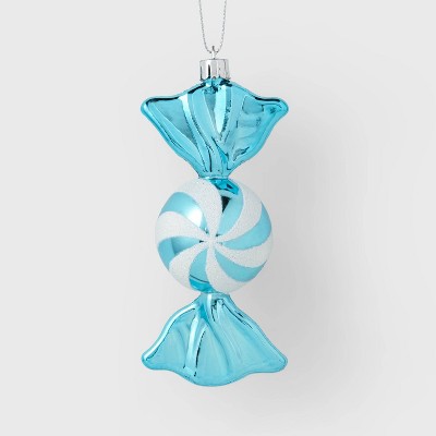 Peppermint Candy Christmas Tree Ornament Turquoise/White - Wondershop™