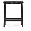 Maven Lane Noah Backless Counter Stool in Aged Black Finish with Charcoal Black Vegan Leather - 2 of 4