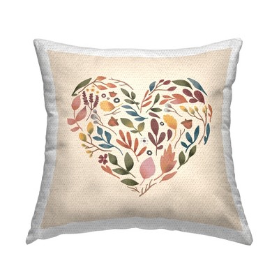 Stupell Industries Autumnal Botanicals Heart Shape Casual Design