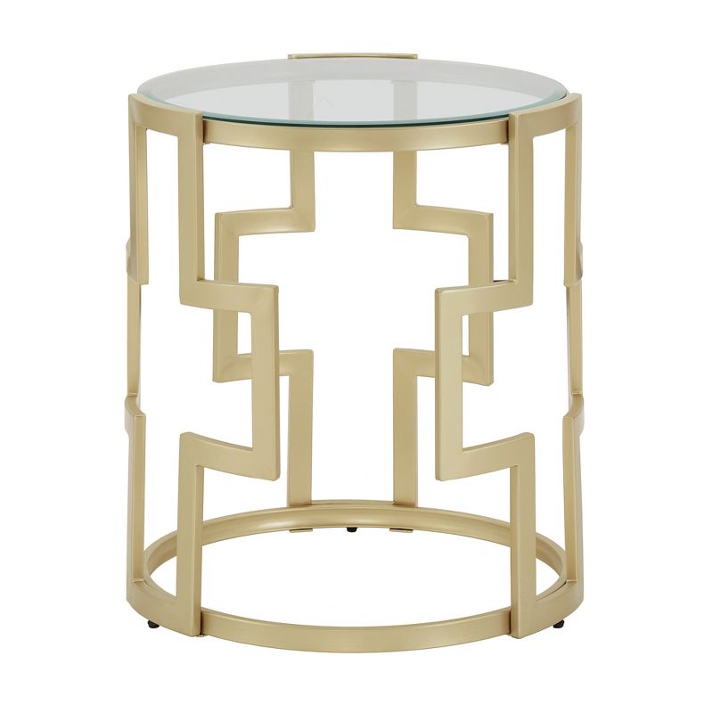 23&#34; Sparkler Tall Glass End Table Matte Gold - Inspire Q, 4 of 7