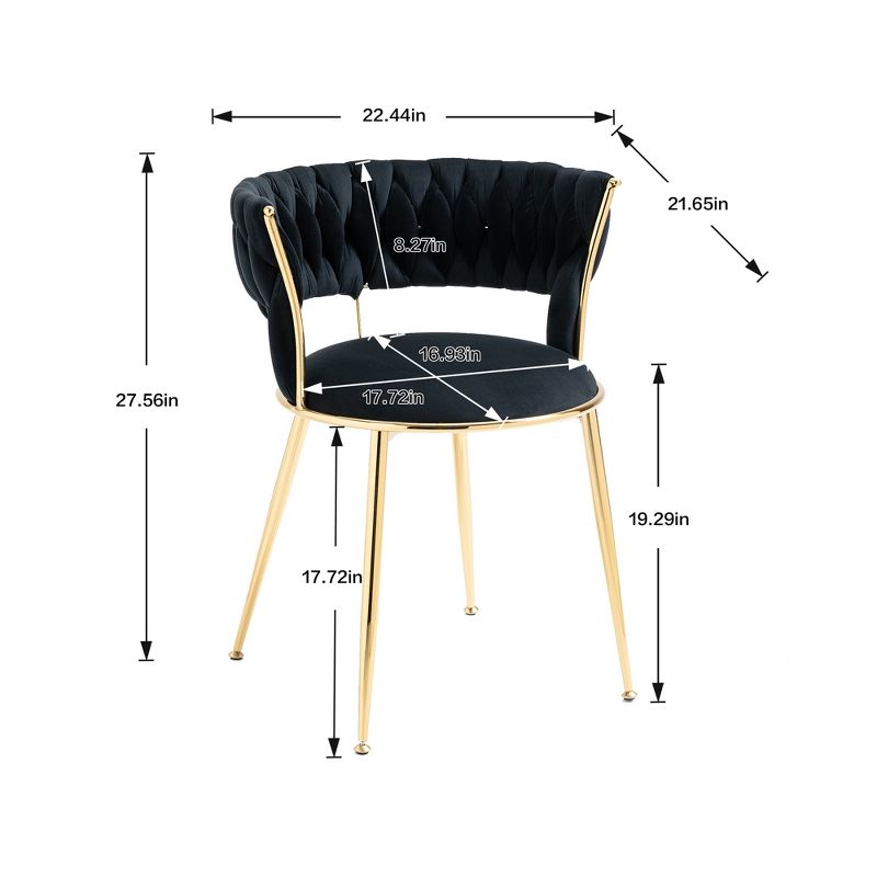 Set of 2 Modern Velvet Upholstered Accent Chair with Tufted Backrest-ModernLuxe, 3 of 12