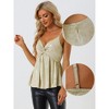 INSPIRE CHIC Women's Sleeveless Deep V Neck Shimmer Metallic Peplum Party Cami Top - 2 of 4