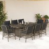 vidaXL Garden Dining Set Gray PE rattan 9 Piece Set - 2 of 4