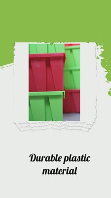 Red Plastic Stackable Storage Bins for Kids, Set of 6