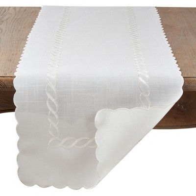 Saro Lifestyle Braided Embroidery Table Runner - Thumbnail 2