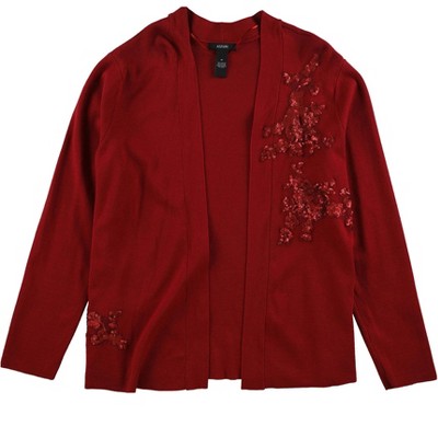 Alfani Womens Sequined-Applique Cardigan Sweater