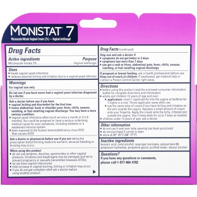 Monistat 7-Dose Yeast Infection Treatment, 7 Disposable Applicators &#38; 1 Cream Tube