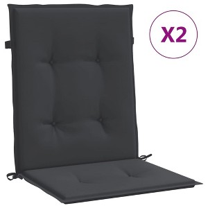 vidaXL Black Garden Lowback Chair Cushions - Set of 2, 39.4"x19.7"x1.2", Outdoor Comfort, Oxford Fabric, Weather-Resistant, Easy-Care - 1 of 4