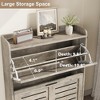 Shoe Storage Cabinet with 2 Flip Drawers, Narrow Shoe Cabinet for Entryway, Freestanding Hidden Slim Shoe Organizer Cabinet - 3 of 4