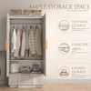 Brafab Fluted Armoire Wardrobe with Hanging Rod,Wooden Storage Closet, Freestanding Spare Closet Organizer Tall Cabinet for Coats and Clothes (Copy) - 2 of 4