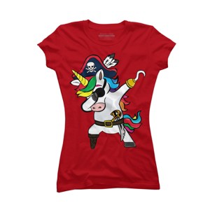 Junior's Design By Humans Dabbing Dance Pirate Unicorn Gifts Funny Halloween Costume Gift By lukesstore T-Shirt - 1 of 3