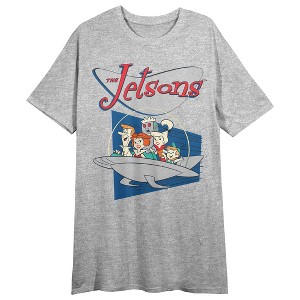 The Jetsons Logo Women's Heather Gray Sleep Shirt - 1 of 3