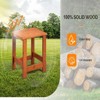 Karl Home|Fir Wood Teak Color Outdoor Wood Side Table - 3 of 4