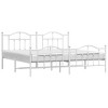 vidaXL White King Metal Bed Frame with Headboard & Slats, No Mattress, Easy Assembly - 4 of 4