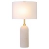 Hudson and Canal 22" Tall Ceramic Table Lamp with Fabric Shade Warm Sanded Ceramic/White - 3 of 4